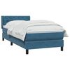 vidaXL Boxspringbett mit Matratze Dunkelblau 80x220 cm Samt