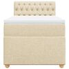 vidaXL Boxspringbett mit Matratze Creme 80x200 cm Stoff