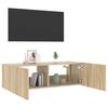 vidaXL TV-Wandschrank mit LED-Leuchten Sonoma-Eiche 100x35x31 cm