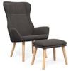 vidaXL Relaxsessel mit Hocker Dunkelgrau Stoff