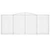 vidaXL Gabione mit Hochbogen 400x50x160/180 cm Verzinktes Eisen