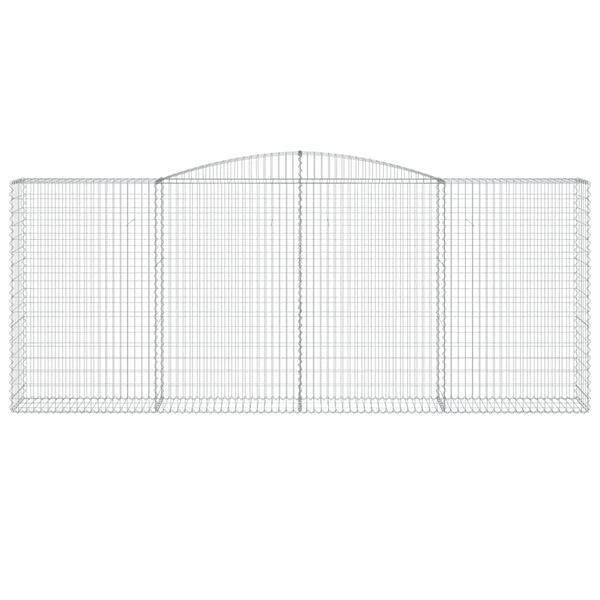 vidaXL Gabione mit Hochbogen 400x50x160/180 cm Verzinktes Eisen