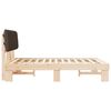 vidaXL Bettgestell mit gepolstertem Kopfteil Taupe 140 x 190 cm