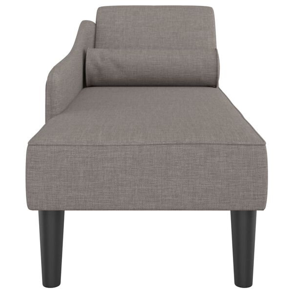 vidaXL Chaiselongue mit Kissen Taupe Stoff