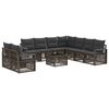 vidaXL Gartensofa-set 10 stk. Grau Poly-Rattan