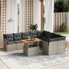 vidaXL 10-tlg. Garten-Sofagarnitur mit Kissen Grau Poly Rattan