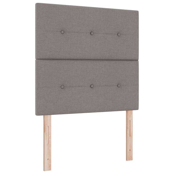 vidaXL Boxspringbett mit Matratze Taupe 120 x 190 cm Stoff