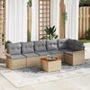 vidaXL Gartensofa-set mit Kissen 7 pcs Beige Poly-Rattan