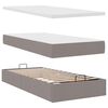 vidaXL Ottoman-Bett mit Matratze & LEDs Taupe 90x190 cm Stoff