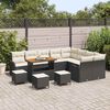 vidaXL Garten-Sofa-Set mit Kissen mit Kissen 13 pcs Schwarz und Creme