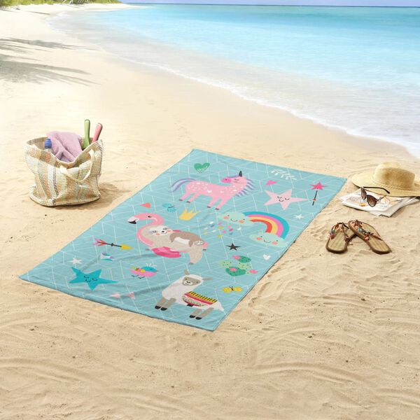 Good Morning Strandtuch MOODY 75&times;150 cm Aquablau