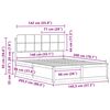 vidaXL Bettgestell mit gepolstertem Kopfteil Taupe 140 x 200 cm