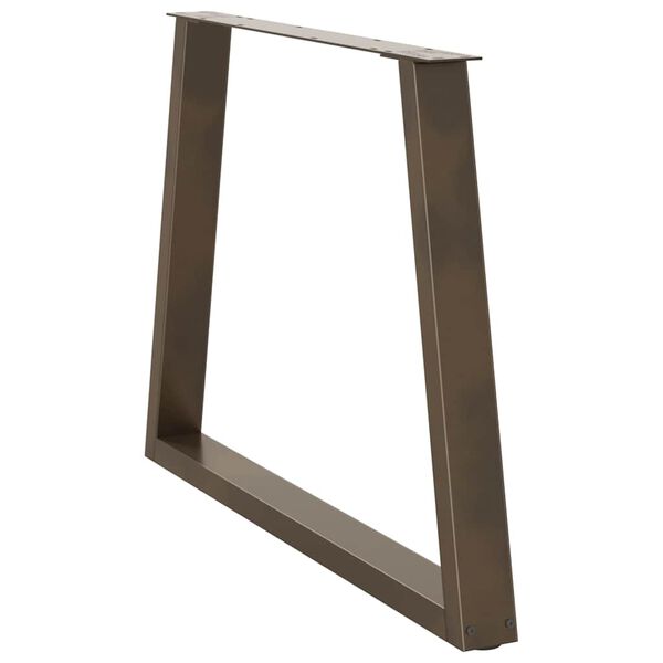 vidaXL Esstischbeine V-Form 3 St&uuml;ck Naturstahl 100x(72-73,3) cm Stahl