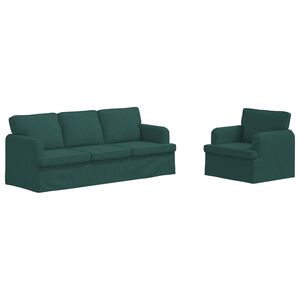 vidaXL Sofa Set 2 pcs Dunkelgr&uuml;n 144 x 80 x 85 cm Stoff