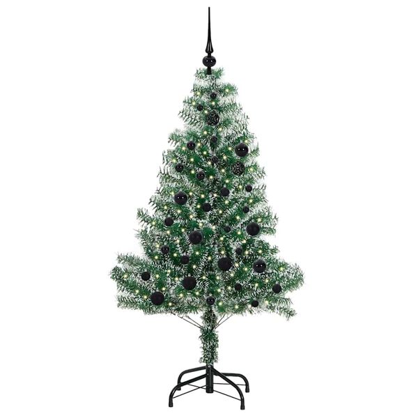 vidaXL K&uuml;nstlicher Weihnachtsbaum beschneit mit LED Licht 150 cm