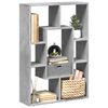 vidaXL Bücherregal Betongrau 63x20x90 cm Holzwerkstoff