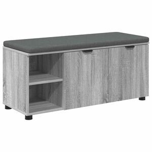 vidaXL Flurbank mit Kissen mit Regal Graues Sonoma 100 x 38 x 46 cm