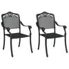 vidaXL Gartenstuhl 2 stk. Schwarz Aluminium