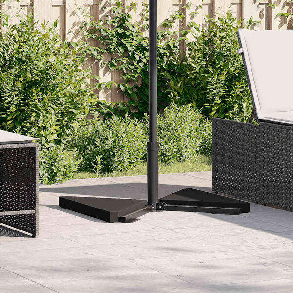 vidaXL Schirm-Gewichtsplatten 2 Stk. Schwarz Granit Dreieckig 14 kg