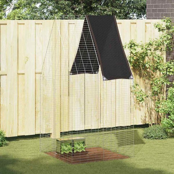 vidaXL Hasenk&auml;fig Silber 100 x 100 x 210 cm Verzinkter Stahl