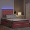 vidaXL Bett mit Stauraum und LED mit Matratze Rosa 120 x 200 cm Samt