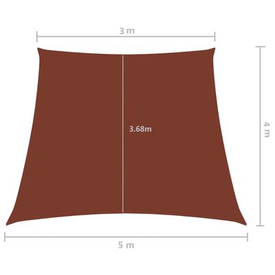 vidaXL Sonnensegel Oxford-Gewebe Trapezförmig 3/5x4 m Terracotta