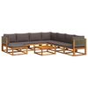 vidaXL 9-tlg. Gartensofa-Set mit Kissen Holz Akazie & Rattan