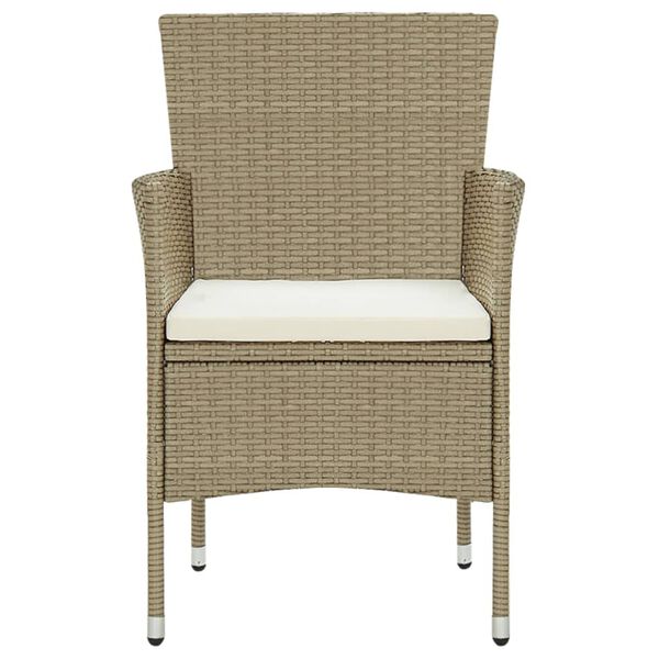vidaXL Garten-Essstühle 4 Stk. Poly Rattan Beige
