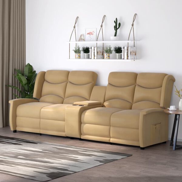 vidaXL Relaxsofa 4-Sitzer mit Getr&auml;nkehaltern Taupe