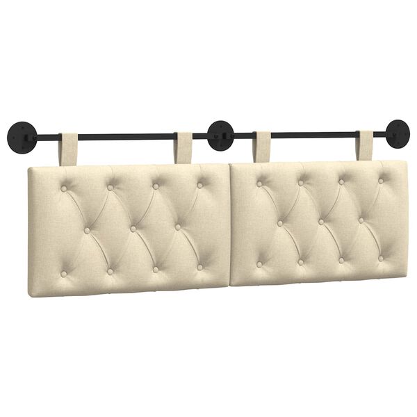 vidaXL H&auml;ngevorderseite Wandmontiert Creme 150 x 55 x 7 cm Stoff