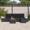 vidaXL Gartensofa-set mit Kissen 6 pcs Schwarz Poly-Rattan