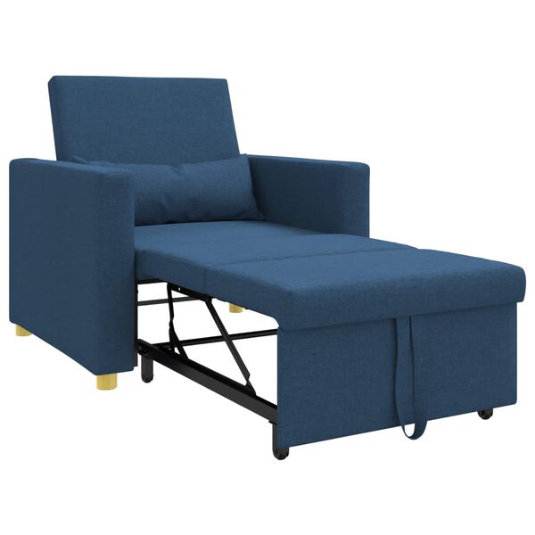 vidaXL Ausziehbare Schlafcouch Einzel Blau 90 x 165 x 87 cm Stoff