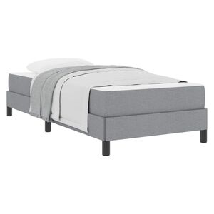 vidaXL Boxspringbett mit Matratze Hellgrau 100 x 200 cm Stoff