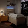 vidaXL Boxspringbett mit Matratze Creme 80x200 cm Stoff