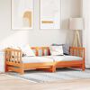 vidaXL Ausziehbares Tagesbett Wachsbraun 193,5 x 184 x 66 cm