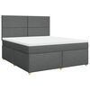 vidaXL Boxspringbett mit Matratze Dunkelgrau 180x200 cm Stoff
