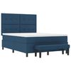 vidaXL Boxspringbett mit Matratze mit Kopfteil Blau 140 x 190 cm Stoff