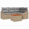 vidaXL Gartensofa-set 5 stk. Beige und Hellgrau Poly-Rattan