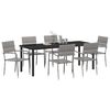 vidaXL Garten Essgruppe 7 pcs Grau Poly Rattan