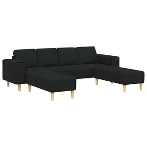 vidaXL Wohnzimmer Couch 3 stk. Schwarz Polyester