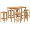 vidaXL Outdoor Bar Set 7 stk. Natur Massivholz Teak