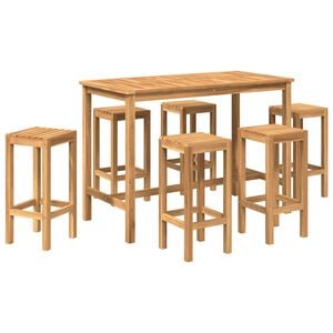 vidaXL Outdoor Bar Set 7 stk. Natur Massivholz Teak