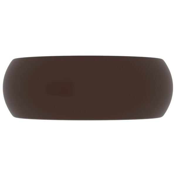 vidaXL Luxuri&ouml;ses Waschbecken Rund Matt Dunkelbraun 40x15 cm Keramik