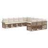 vidaXL Gartensofa-set 11 Stk. Beige Poly-Rattan