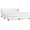 vidaXL Boxspringbett mit Matratze Wei&szlig; 160x200 cm Kunstleder