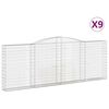 vidaXL Gabionen mit Hochbogen 9 Stk. 400x30x140/160cm Verzinktes Eisen