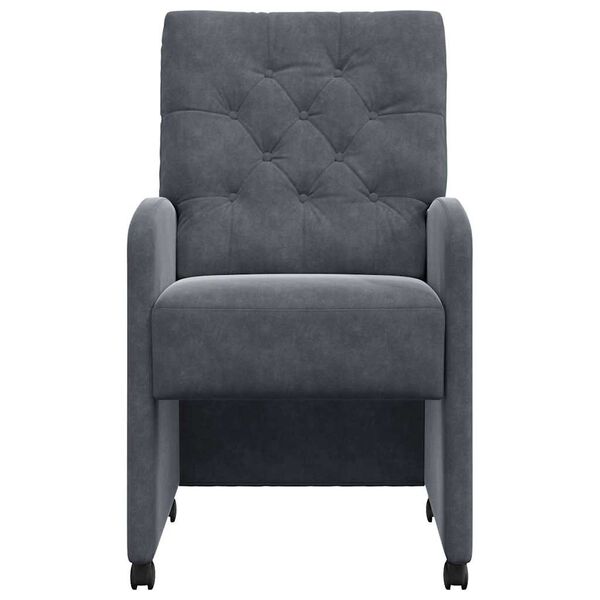 vidaXL Esszimmerstühle mit Rollen 2 pcs Dunkelgrau 58 x 67 x 97 cm