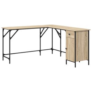 vidaXL Schreibtisch Sonoma-Eiche 141x141x75 cm Holzwerkstoff
