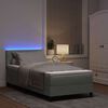 vidaXL LED Boxspringbett mit Matratze Hellgrau 100 x 200 cm Samt