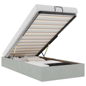 vidaXL Ottoman-Bett ohne Matratze Hellgrau 90x200 cm Samt